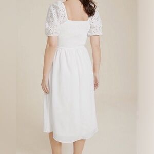 Maurice White Casual Dress with Puff Sleeves